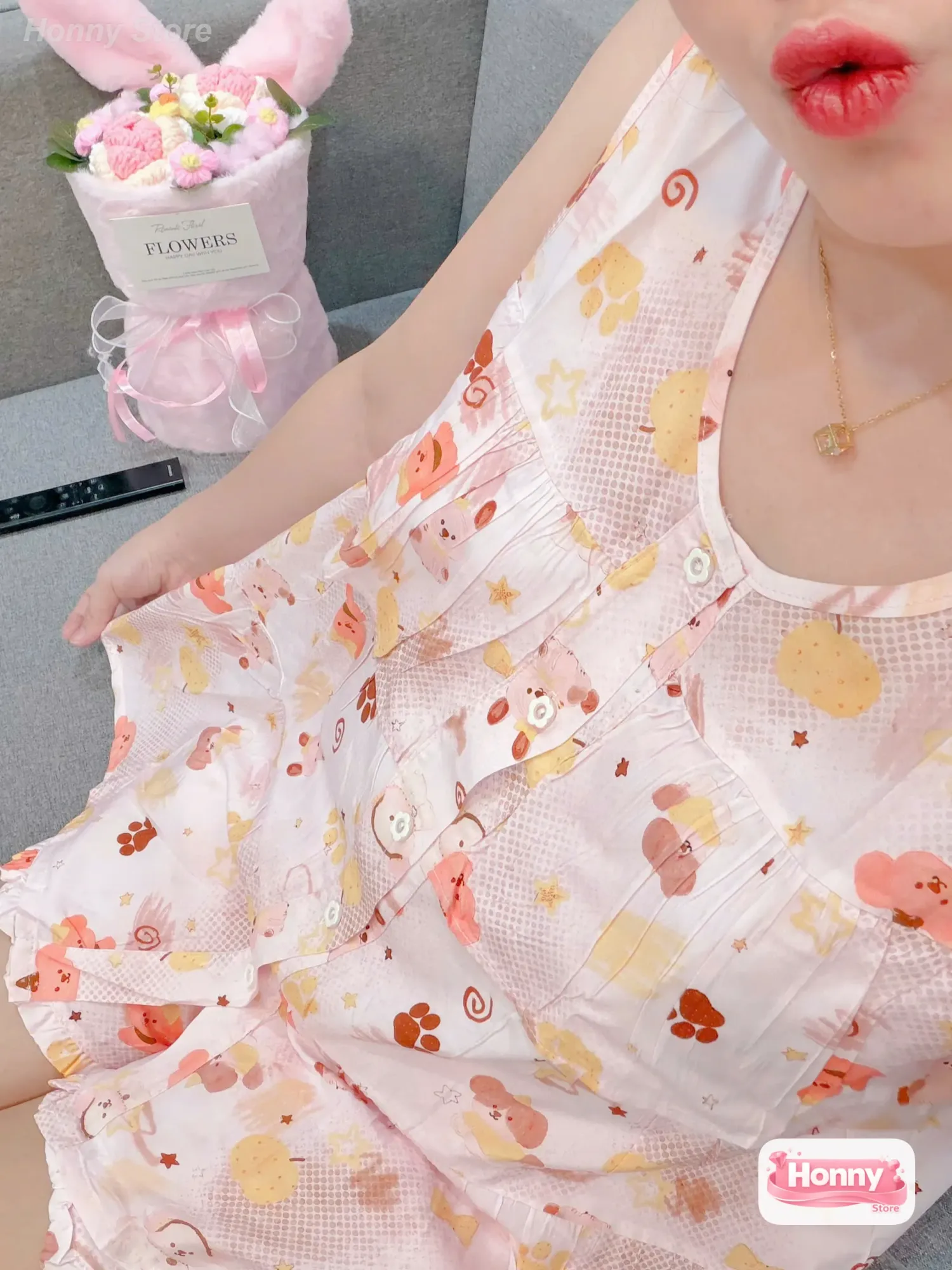 Màu Hồng phấn gấu baby